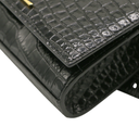 Yves Saint Laurent Kate Black Crocodile Embossed Leather Belt Bag
