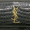 Yves Saint Laurent Kate Black Crocodile Embossed Leather Belt Bag