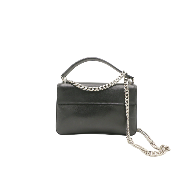 Prada Black Leather Diagramme Crossbody Bag