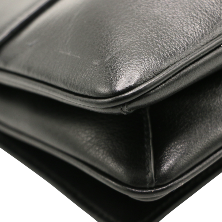 Prada Black Leather Diagramme Crossbody Bag