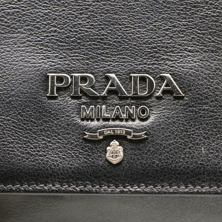 Prada Black Leather Diagramme Crossbody Bag
