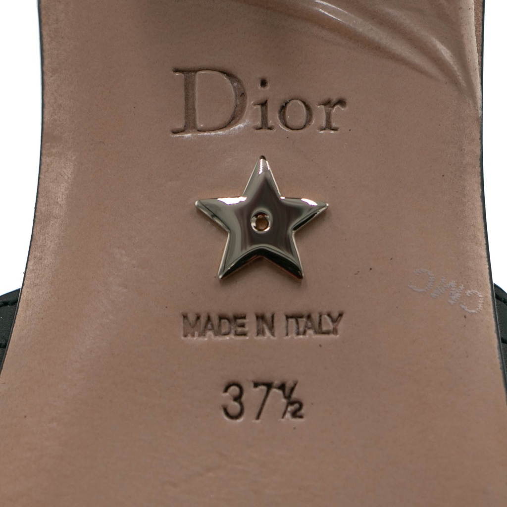 Christian Dior 30 Montaigne Heeled Slide Black In Size 37 1/2