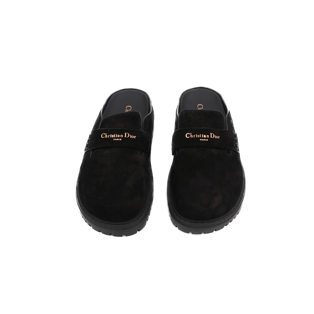 Christian Dior Boy Mule Black Suede Black Size 36 1/2