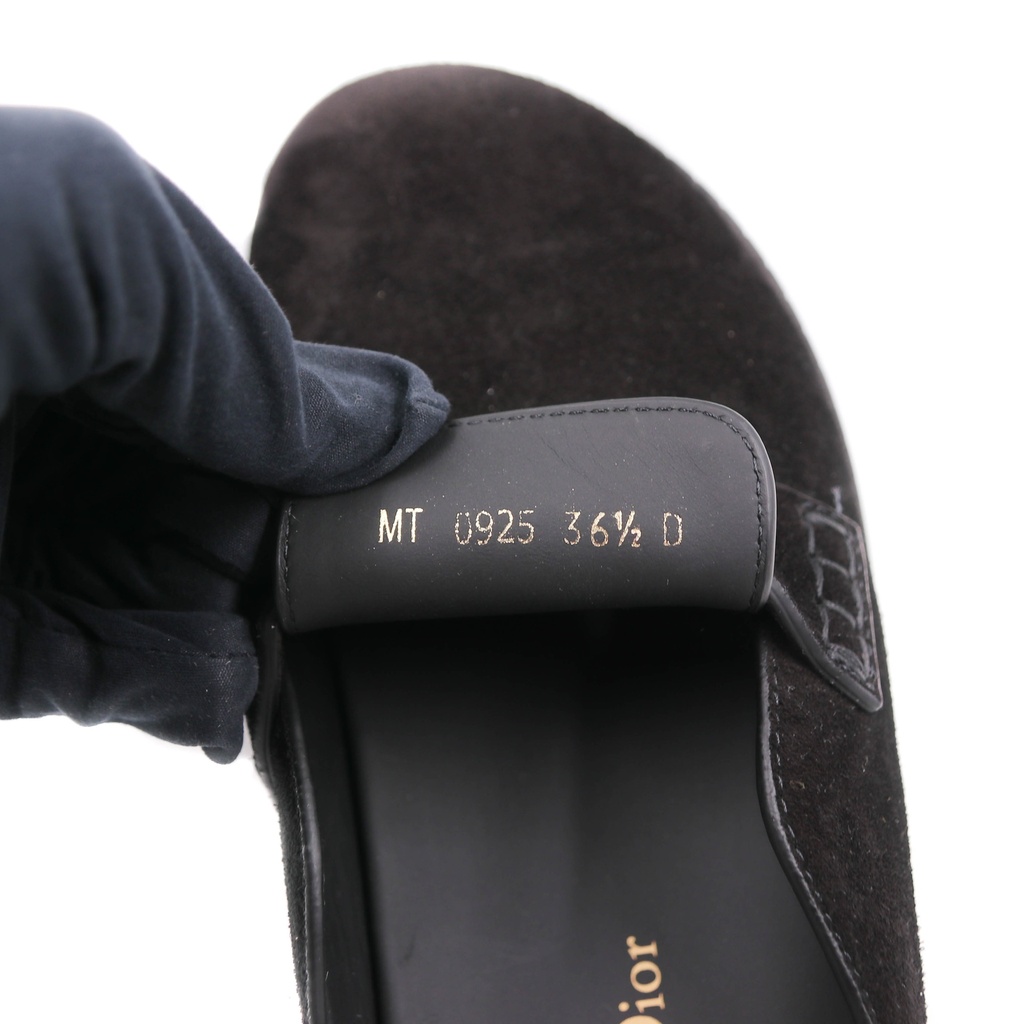 Christian Dior Boy Mule Black Suede Black Size 36 1/2