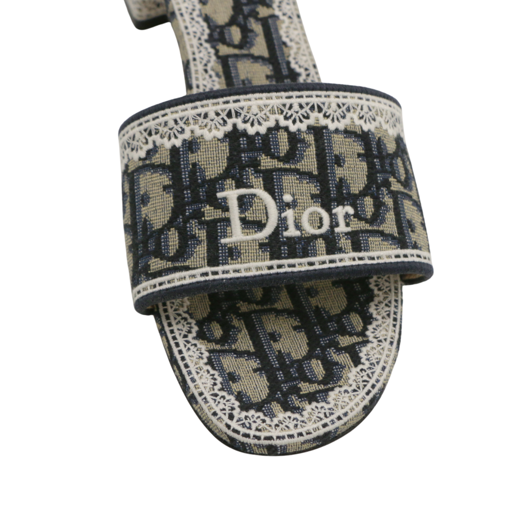 Christian Dior Dentelle Heeled Slide Size 38 1/2