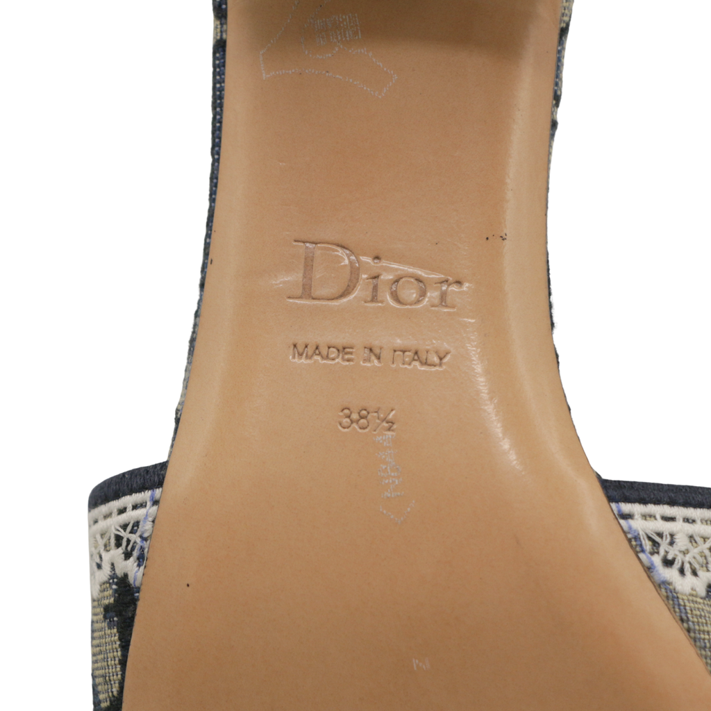 Christian Dior Dentelle Heeled Slide Size 38 1/2