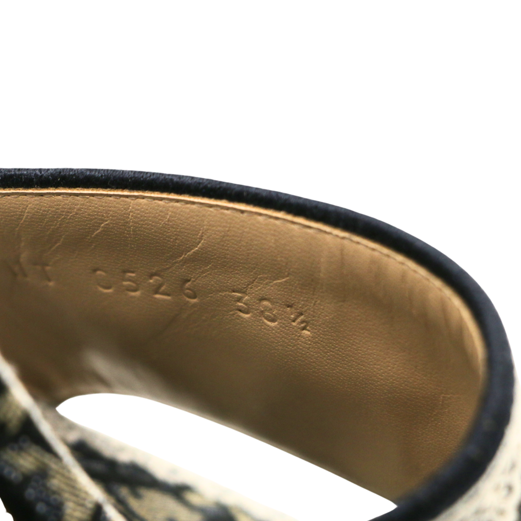 Christian Dior Dentelle Heeled Slide Size 38 1/2