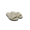 Christian Dior Cannage Slide White Quilted Cannage Lambskin Size 38