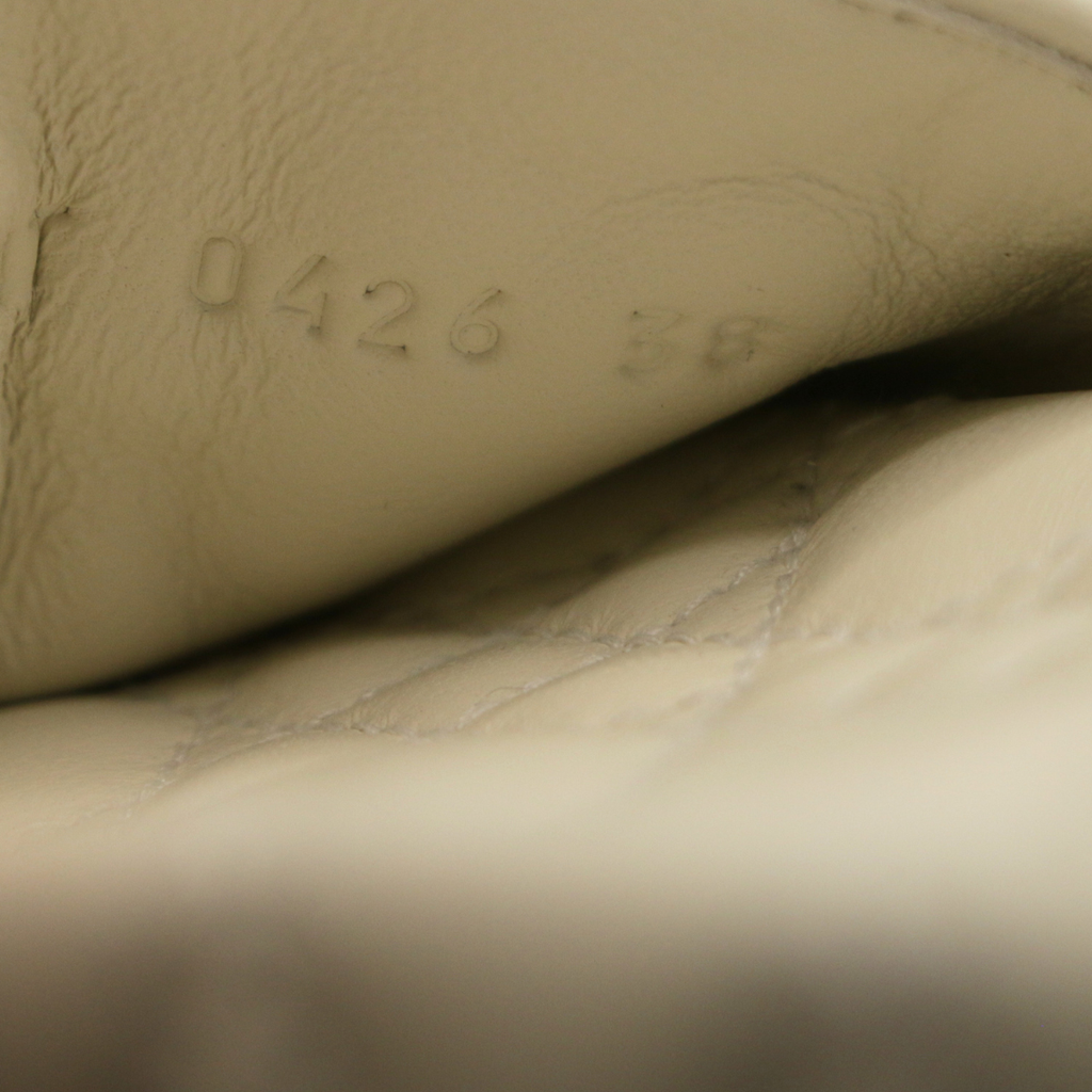 Christian Dior Cannage Slide White Quilted Cannage Lambskin Size 38