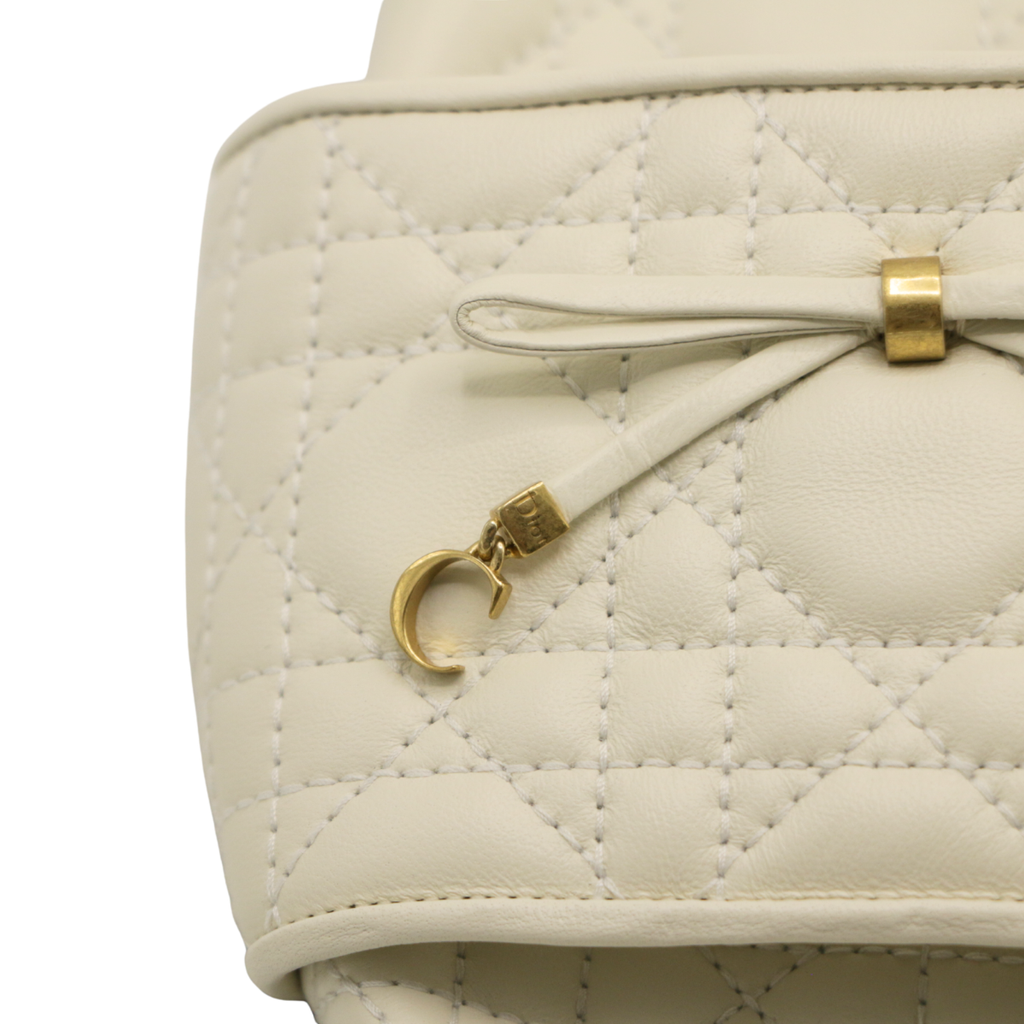 Christian Dior Cannage Slide White Quilted Cannage Lambskin Size 37
