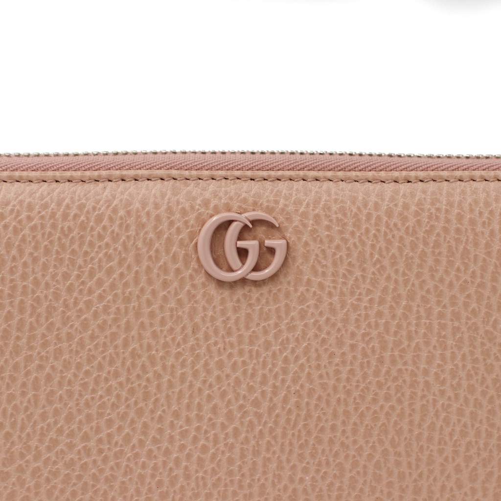Gucci Bi-color GG Marmont zip around wallet Dusty Pink 456117
