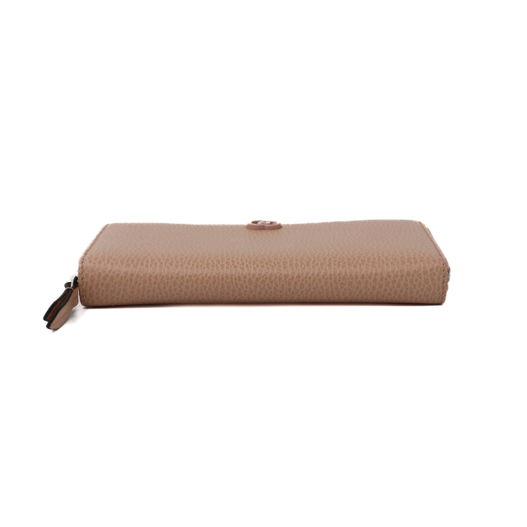 Gucci Bi-color GG Marmont zip around wallet Dusty Pink 456117