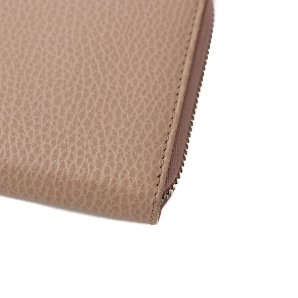 Gucci Bi-color GG Marmont zip around wallet Dusty Pink 456117