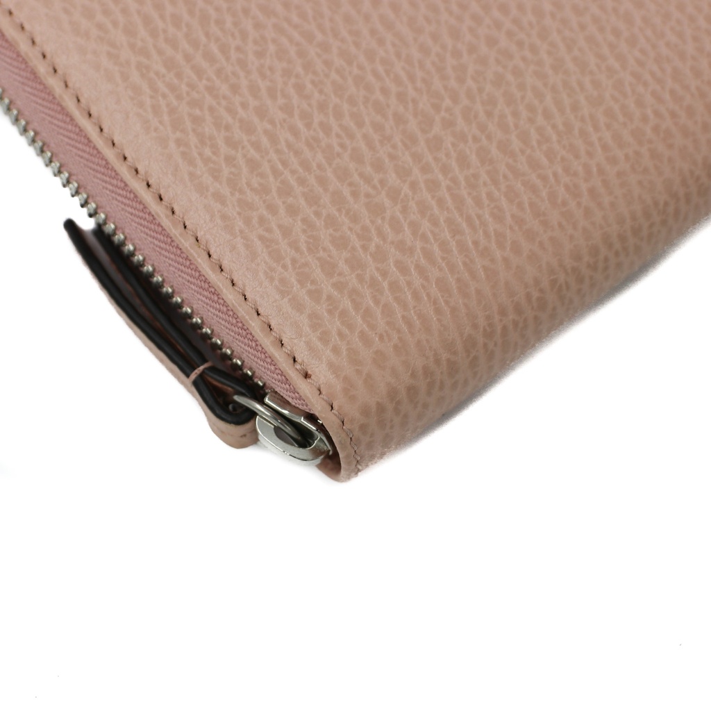 Gucci Bi-color GG Marmont zip around wallet Dusty Pink 456117