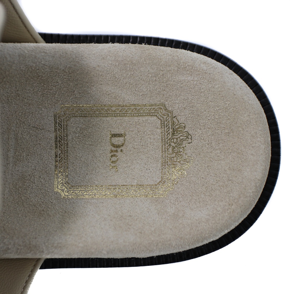 Christian Dior Médaillon Buckle Mule Trench Suede Calfskin Size 37