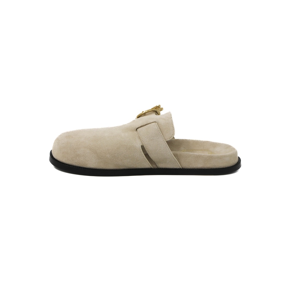 Christian Dior Médaillon Buckle Mule Trench Suede Calfskin Size 37