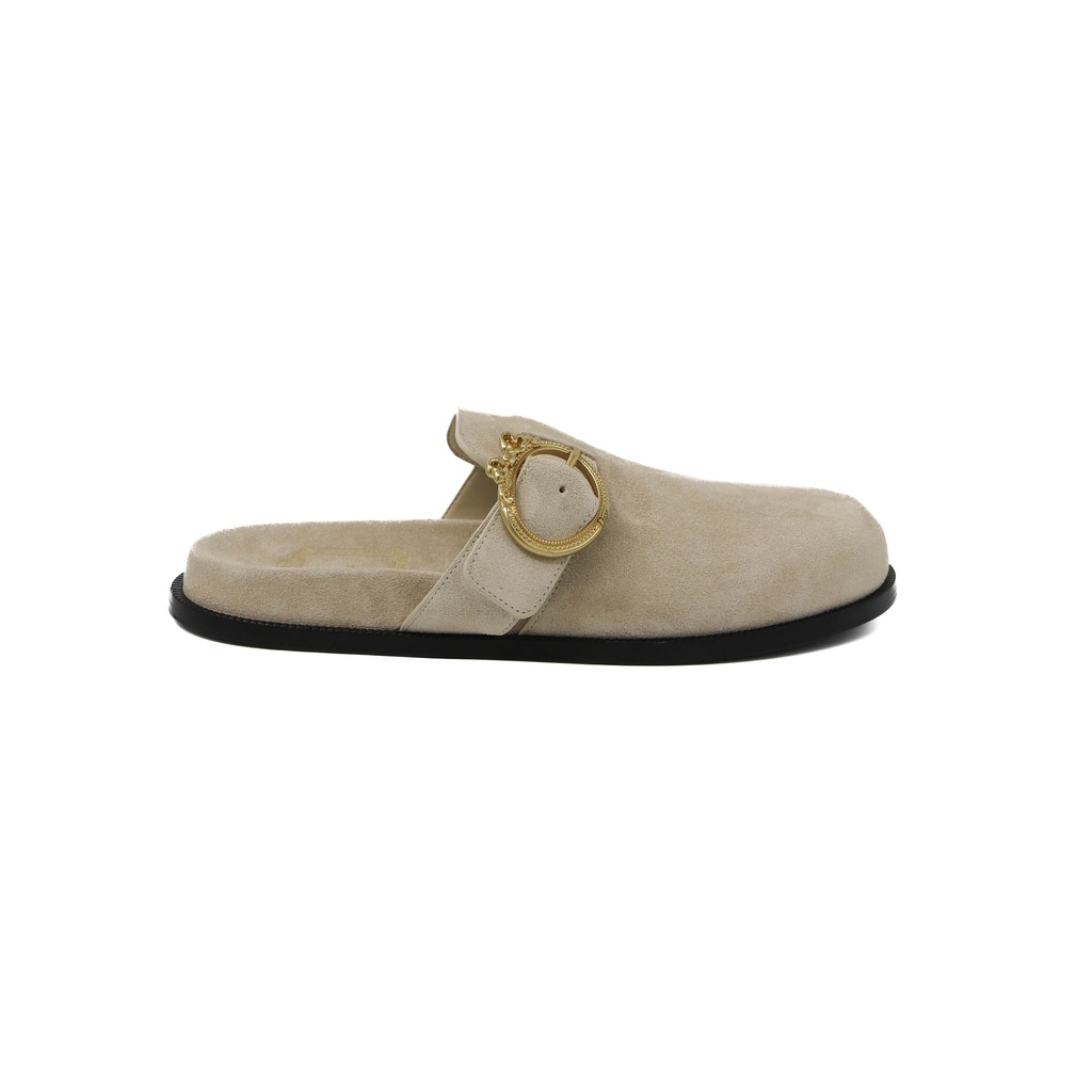 Christian Dior Médaillon Buckle Mule Trench Suede Calfskin Size 37