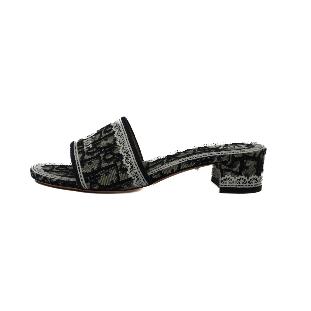 Christian Dior Dentelle Heeled Slide Size 37 1/2