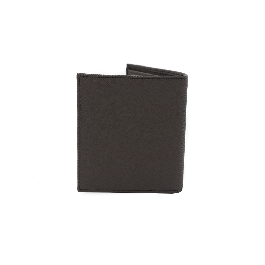 Prada Saffiano Triangle Logo Bifold Grey Wallet