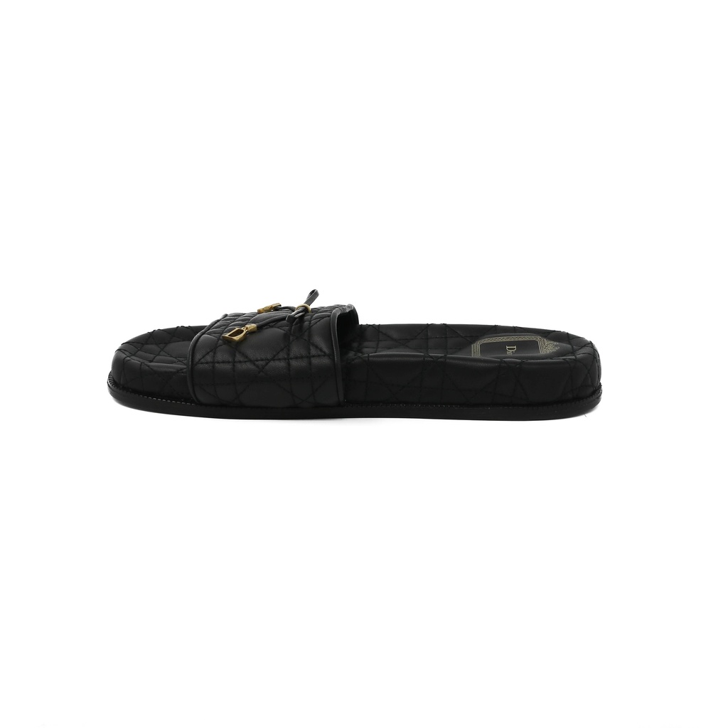 Christian Dior Cannage Slide Black Quilted Cannage Lambskin Size 40