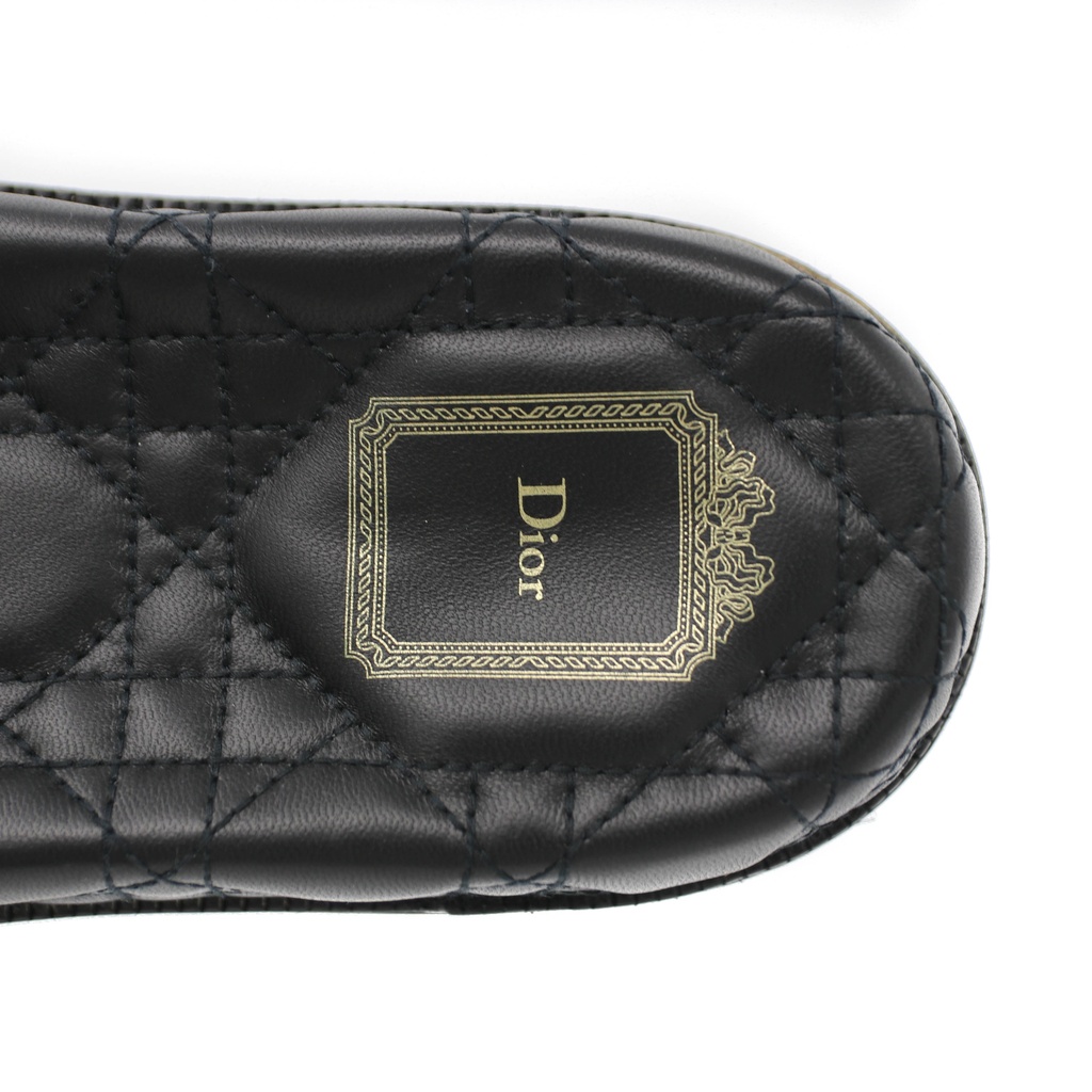 Christian Dior Cannage Slide Black Quilted Cannage Lambskin Size 40