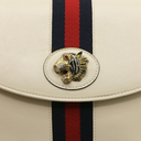 Gucci Rajah Leather Web Pouch In Beige 576538