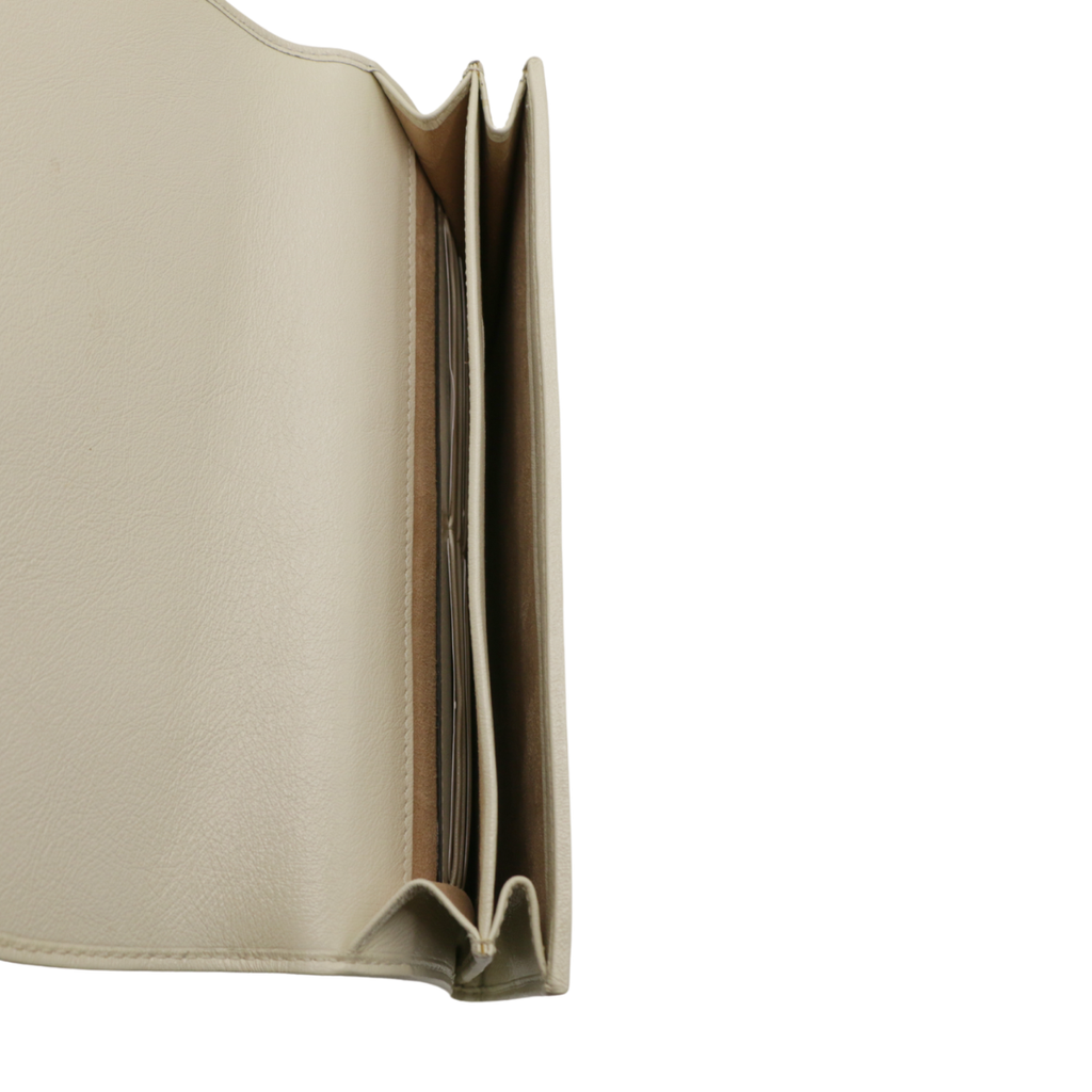 Gucci Rajah Leather Web Pouch In Beige 576538