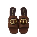 Christian Dior 30 Montaigne Heeled Slide Brown In Size 36