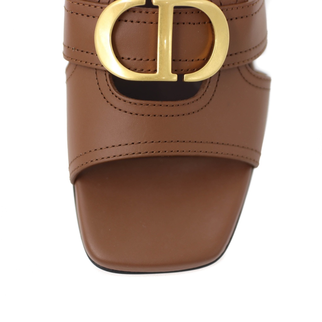 Christian Dior 30 Montaigne Heeled Slide Brown In Size 36