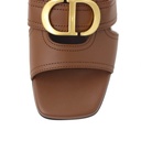 Christian Dior 30 Montaigne Heeled Slide Brown In Size 36