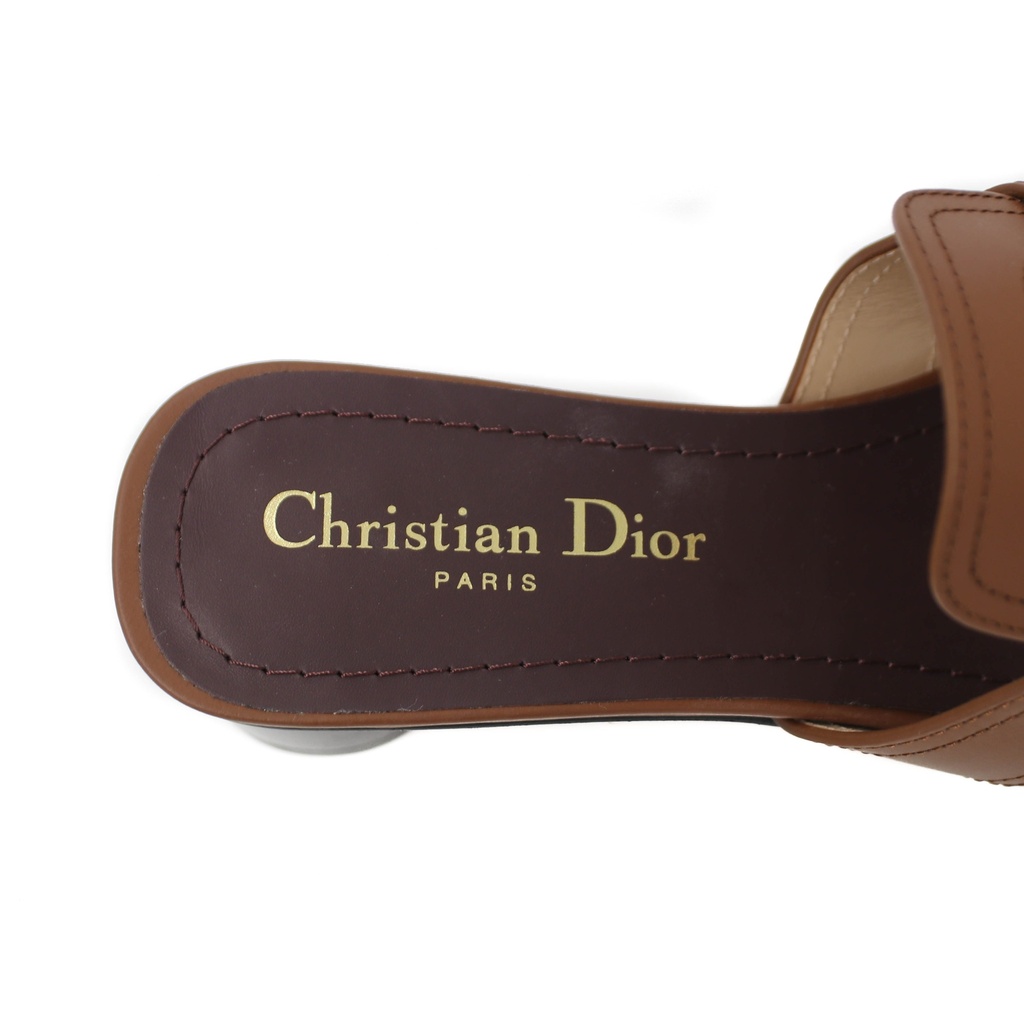 Christian Dior 30 Montaigne Heeled Slide Brown In Size 36