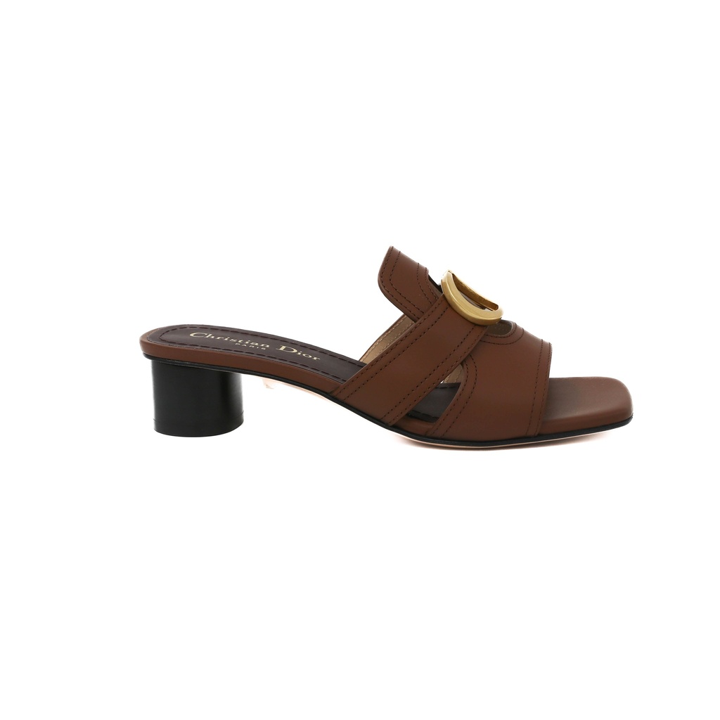 Christian Dior 30 Montaigne Heeled Slide Brown In Size 36