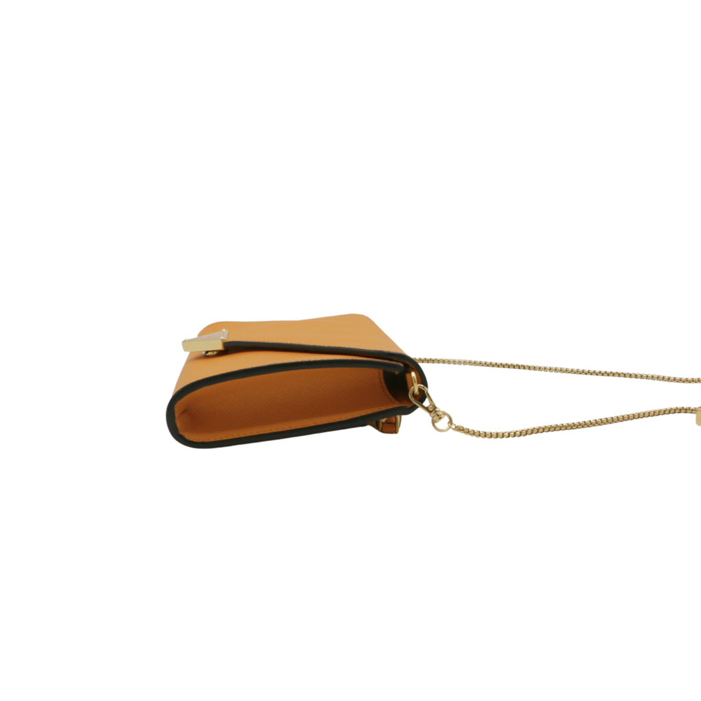 Prada Mini Saffiano Leather Crossbody Bag Orange