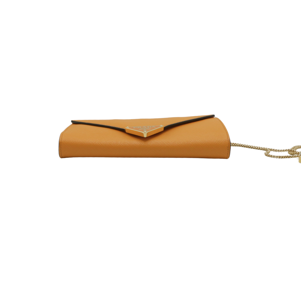 Prada Mini Saffiano Leather Crossbody Bag Orange
