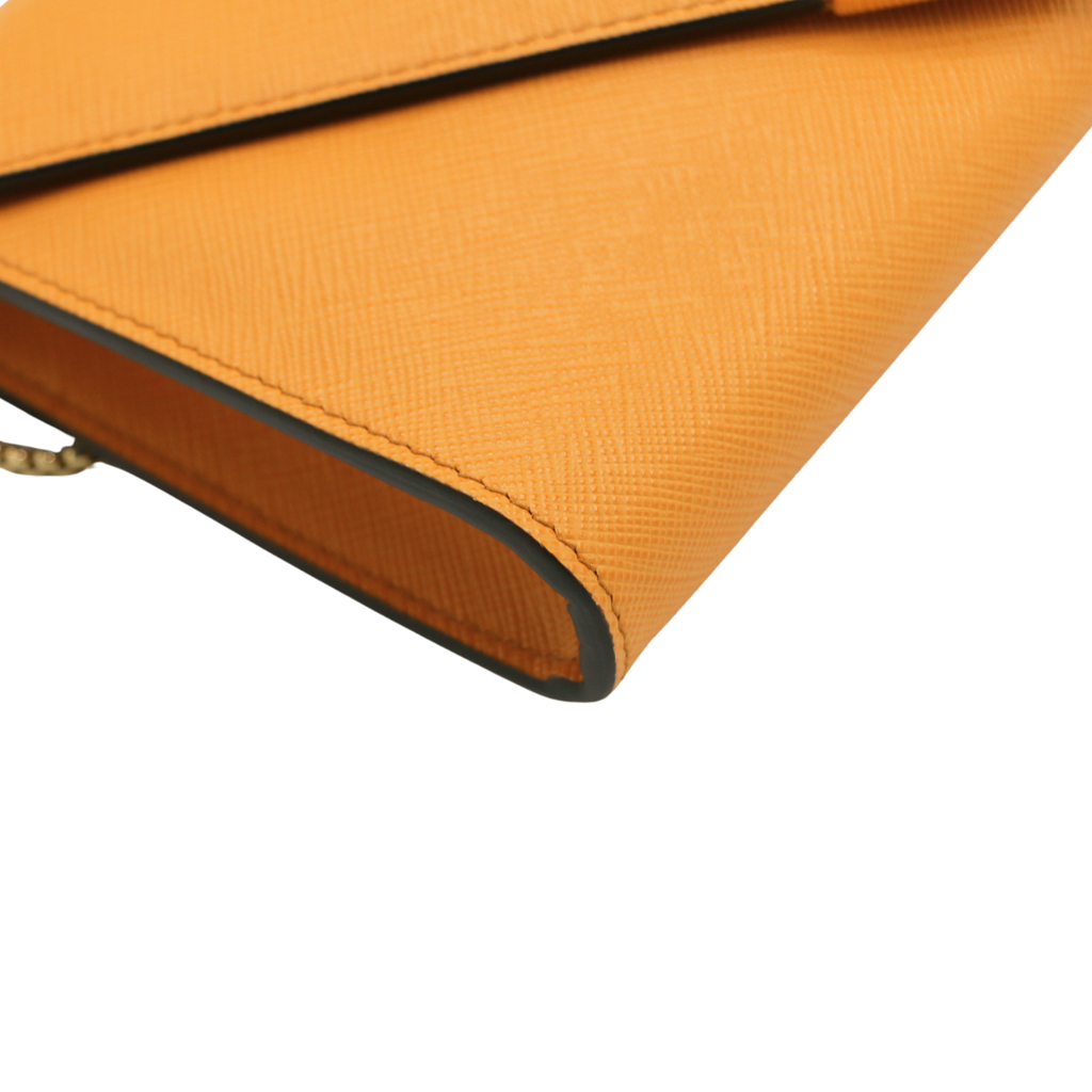Prada Mini Saffiano Leather Crossbody Bag Orange
