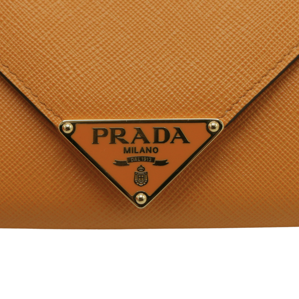 Prada Mini Saffiano Leather Crossbody Bag Orange