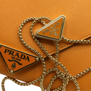 Prada Mini Saffiano Leather Crossbody Bag Orange