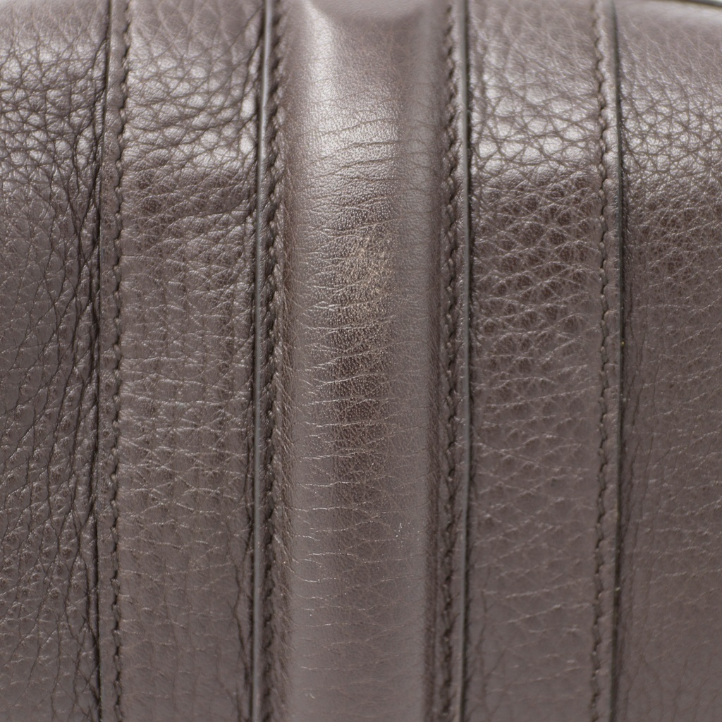 Gucci Dark Brown Pebbled Leather Cosmetic Pouch