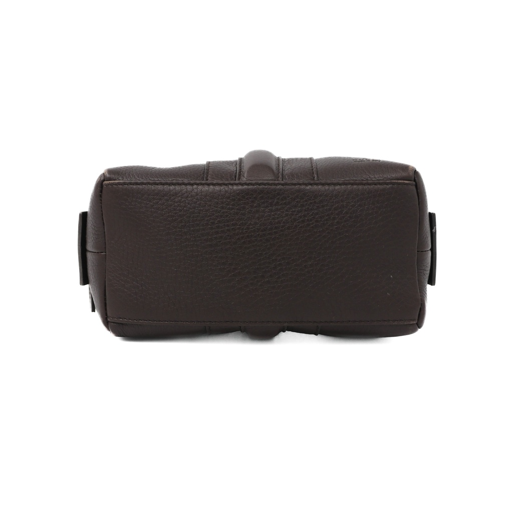 Gucci Dark Brown Pebbled Leather Cosmetic Pouch