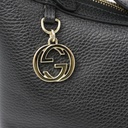 Gucci Black Leather GG Charm Tote Bag