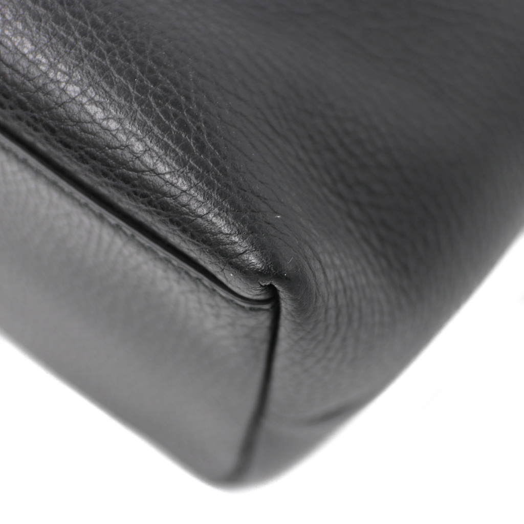 Gucci Black Leather GG Charm Tote Bag