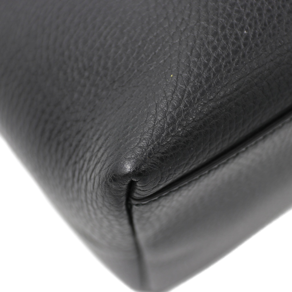 Gucci Black Leather GG Charm Tote Bag