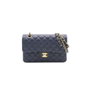 Chanel Classic Double Flap Caviar Small Blue Bag