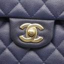 Chanel Classic Double Flap Caviar Small Blue Bag
