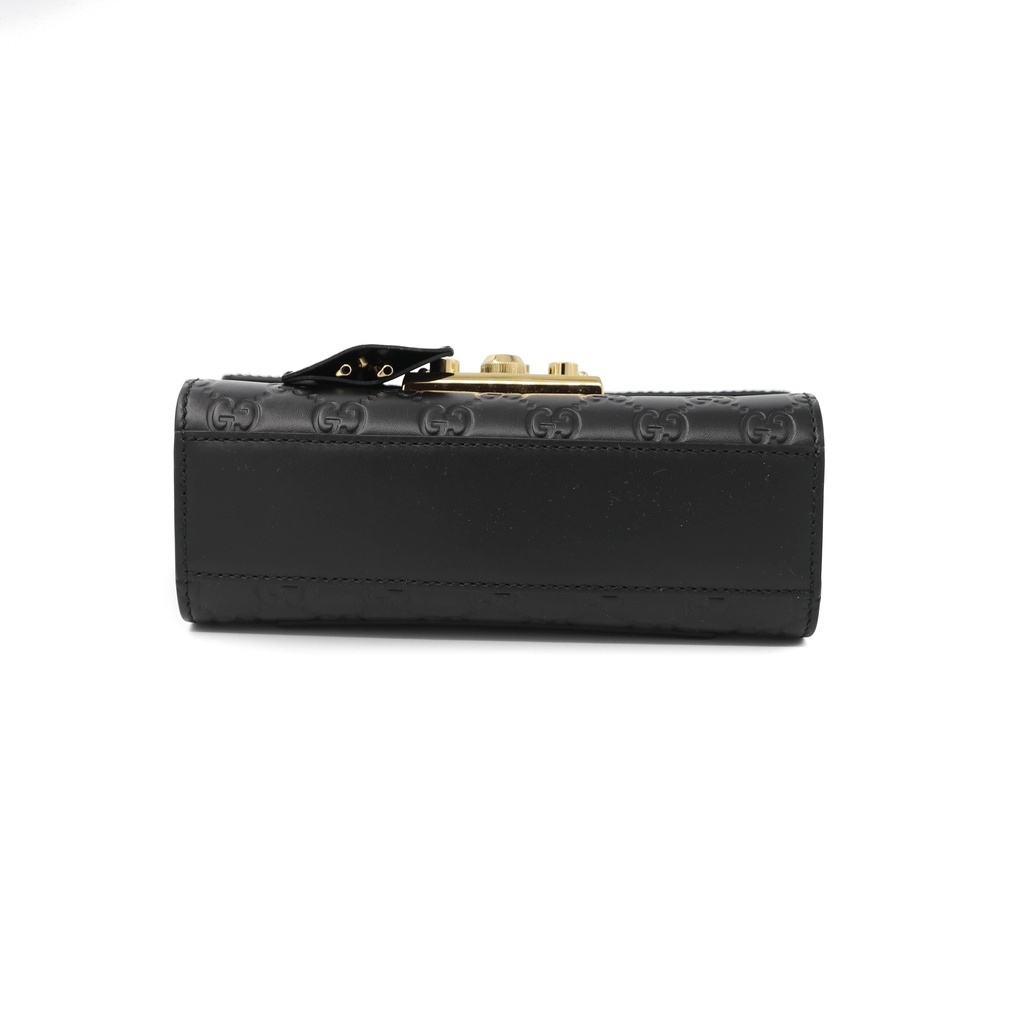 Gucci Guccissima Padlock Small Shoulder Bag Black
