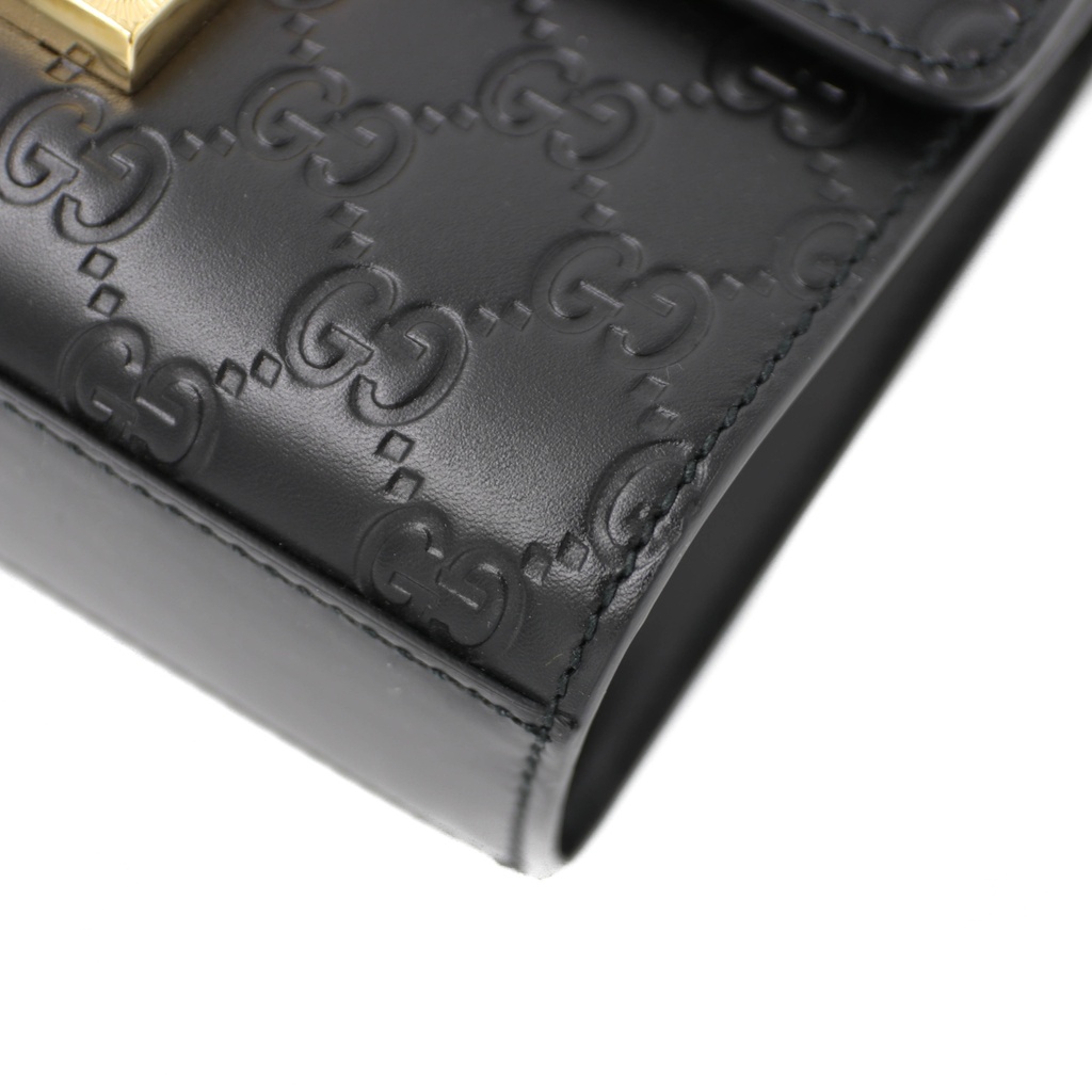 Gucci Guccissima Padlock Small Shoulder Bag Black