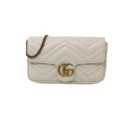 Gucci GG Marmont Leather Shoulder Bag Beige 406831