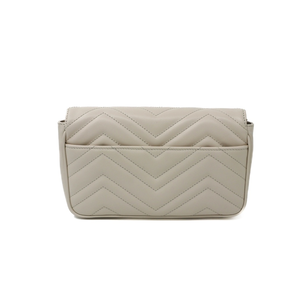 Gucci GG Marmont Leather Shoulder Bag Beige 406831