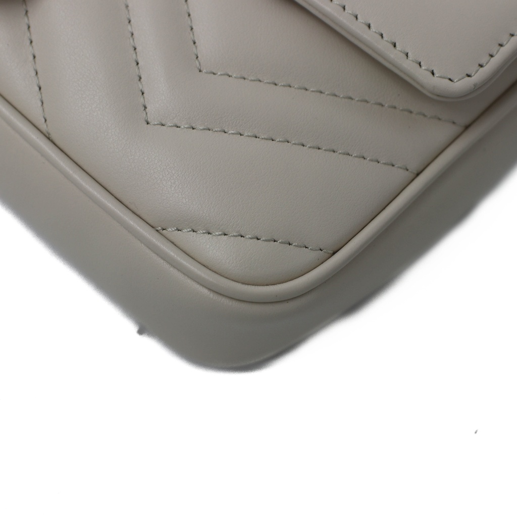 Gucci GG Marmont Leather Shoulder Bag Beige 406831