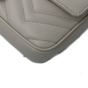 Gucci GG Marmont Leather Shoulder Bag Beige 406831